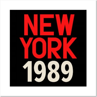 Iconic New York Birth Year Series: Timeless Typography - New York 1989 Posters and Art